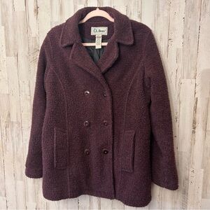 L.L. Bean Vintage Women’s Burgundy Wool Peacoat Medium